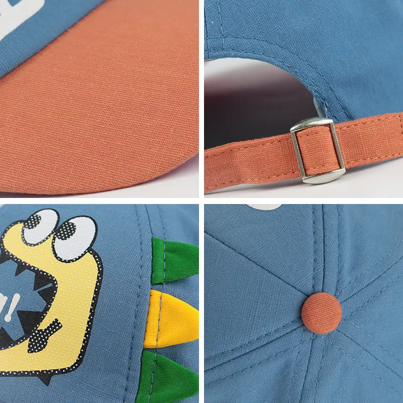 Children's Cartoon Sun Hat Blue Orange Peak Cap - Image 8