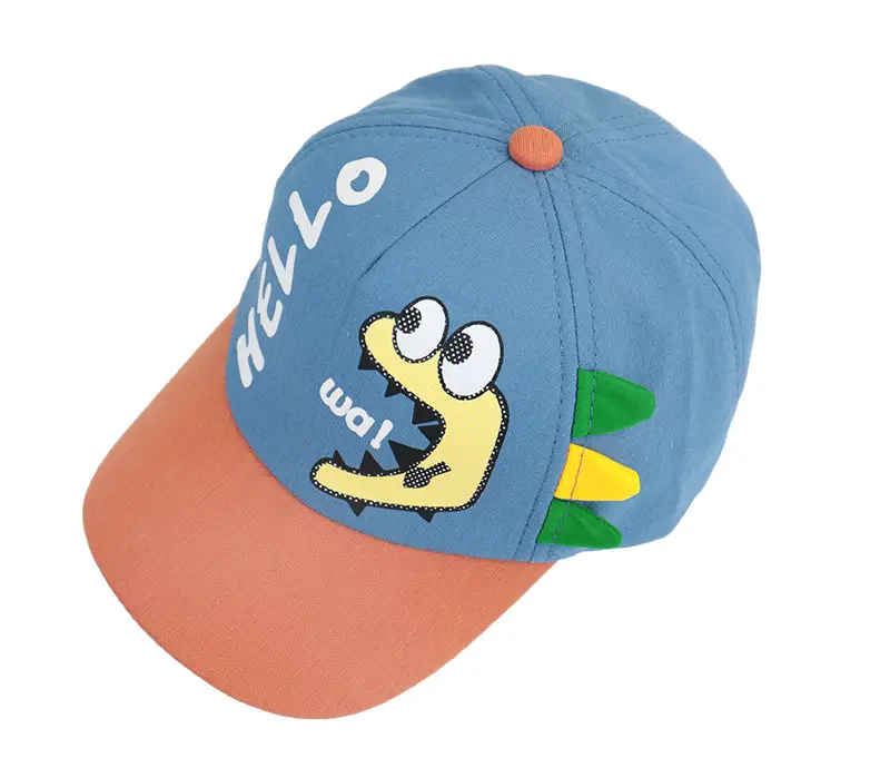 Children's Cartoon Sun Hat Blue Orange Peak Cap — feature 10