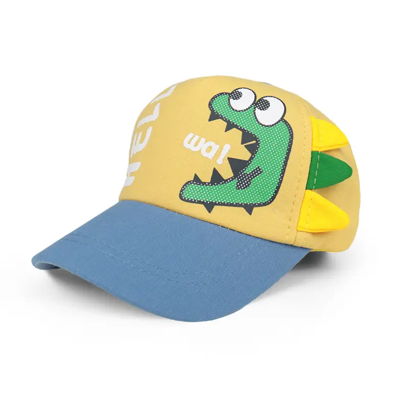 Children's Cartoon Sun Hat Blue Orange Peak Cap - Image 2
