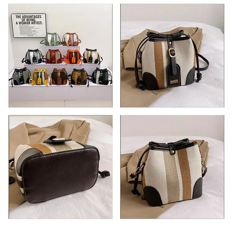 Women Canvas Bucket Bag Red Blue 2026 New Style — feature 16