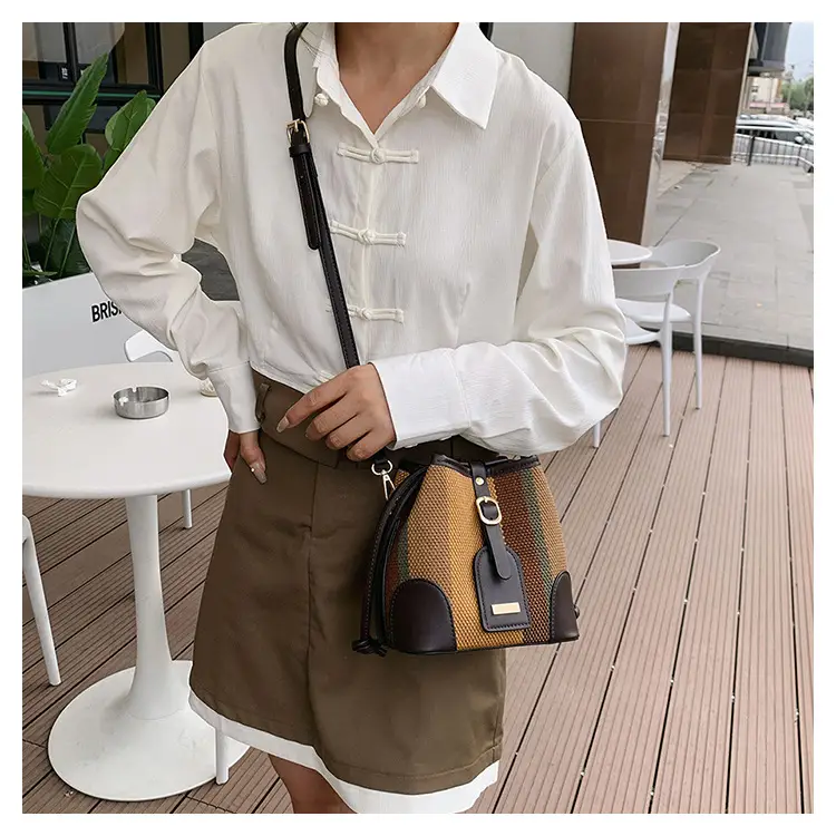 Women Canvas Bucket Bag Red Blue 2026 New Style — feature 17