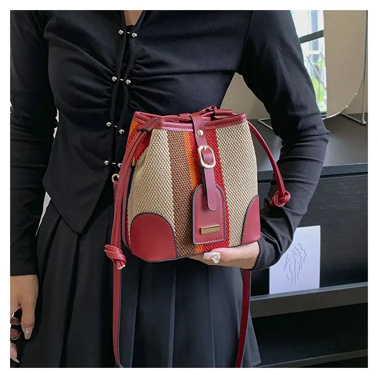 Women Canvas Bucket Bag Red Blue 2026 New Style — feature 25