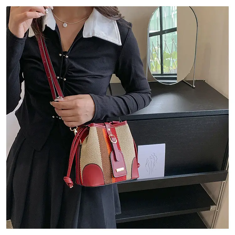 Women Canvas Bucket Bag Red Blue 2026 New Style — feature 27