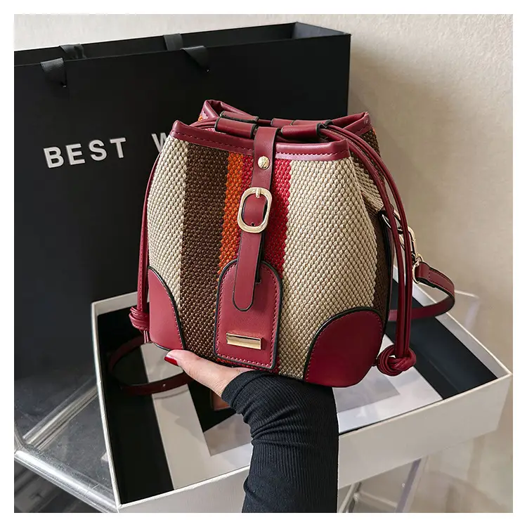 Women Canvas Bucket Bag Red Blue 2026 New Style — feature 31
