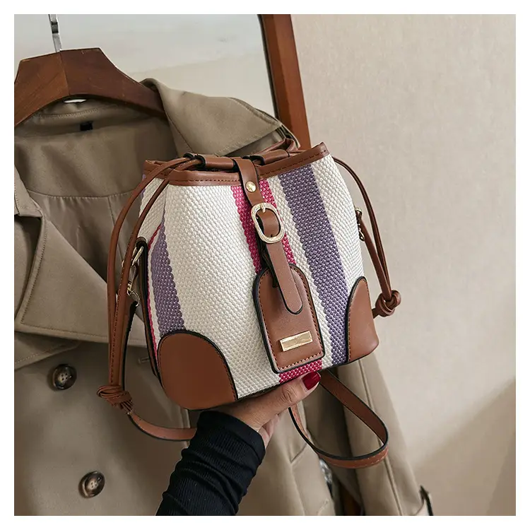 Women Canvas Bucket Bag Red Blue 2026 New Style — feature 34