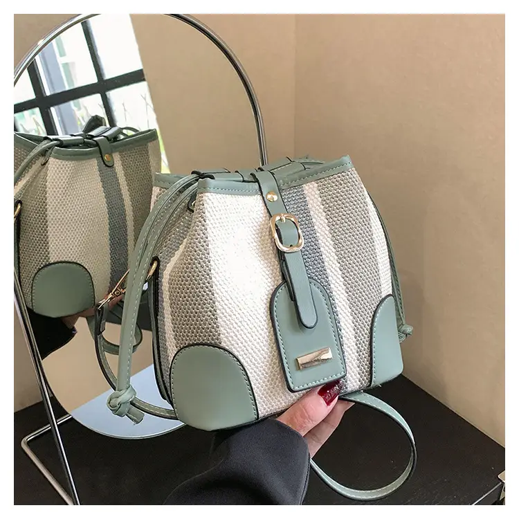 Women Canvas Bucket Bag Red Blue 2026 New Style — feature 37