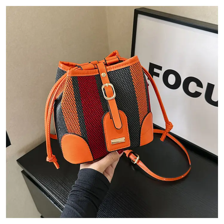 Women Canvas Bucket Bag Red Blue 2026 New Style - Image 7