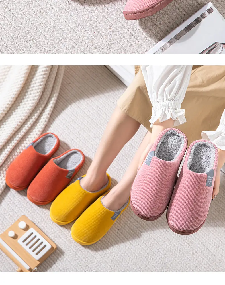 Cotton slippers women's autumn and winter couple home slippers indoor confinement shoes warm cotton shoes non-slip cotton slippers men's autumn and winter — feature 15