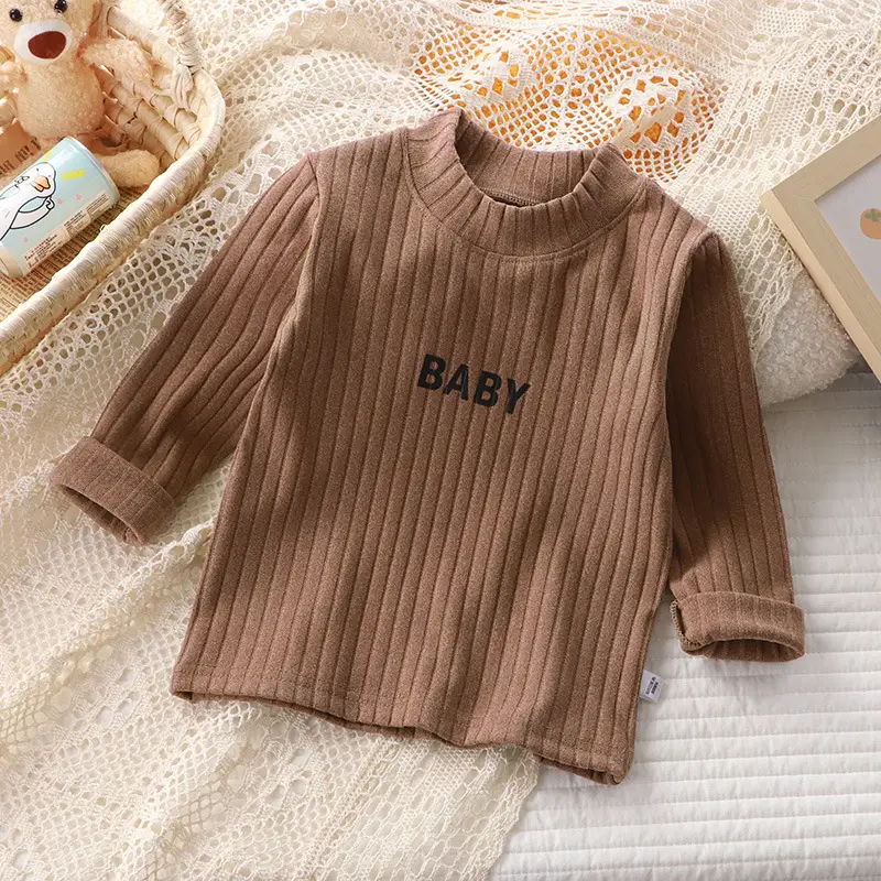 Autumn Winter Baby Long Sleeve T-Shirt White Pink Grey - Image 3