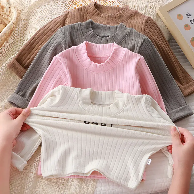 Autumn Winter Baby Long Sleeve T-Shirt White Pink Grey - Image 6