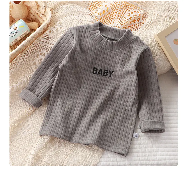 Autumn Winter Baby Long Sleeve T-Shirt White Pink Grey — feature 14