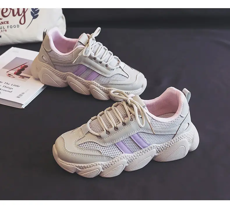 Women's Beige Mesh Casual Sneakers 2024 Spring â feature 11