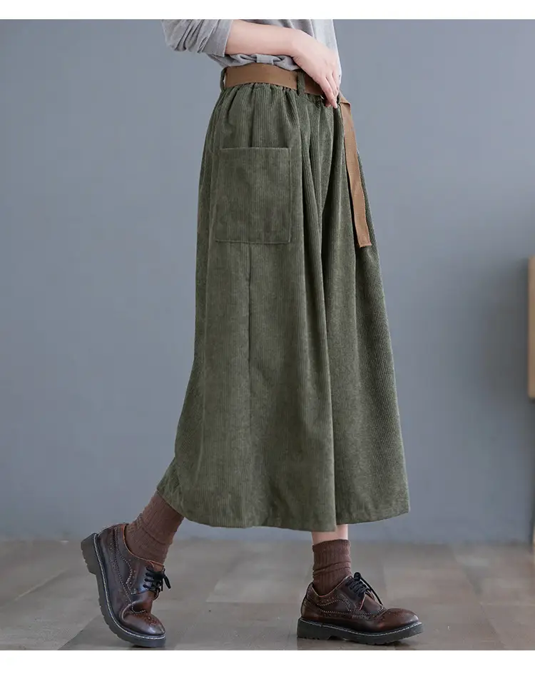 2025 Corduroy Culottes Women Loose Slimming Wide Leg Pants — feature 14
