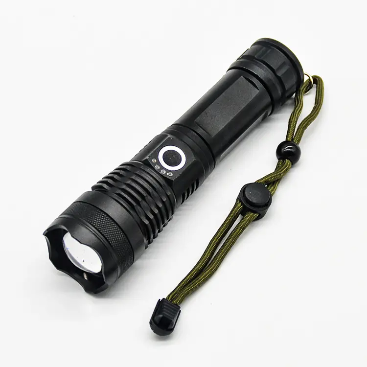 Rechargeable Cross-Border Flashlight with Optical Zoom & Power Display