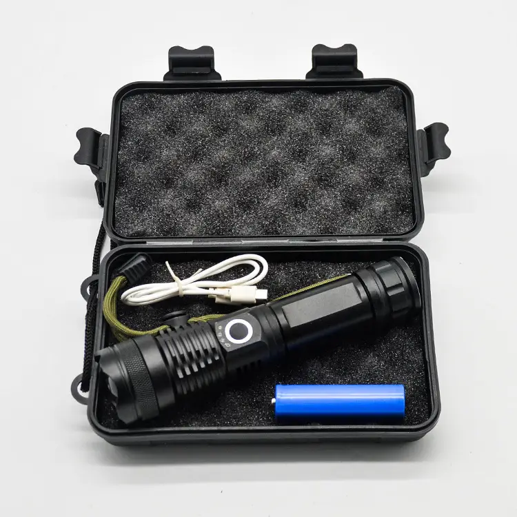 Rechargeable Cross-Border Flashlight with Optical Zoom & Power Display - Image 3