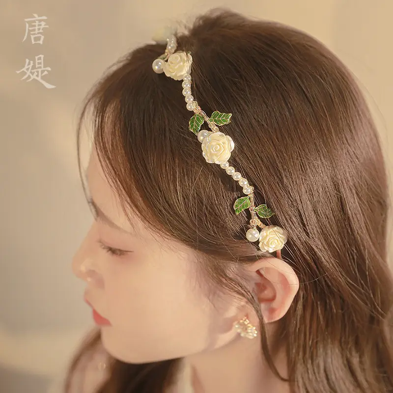 Rose Pearl Hair Clip Headband for Women - Image 5