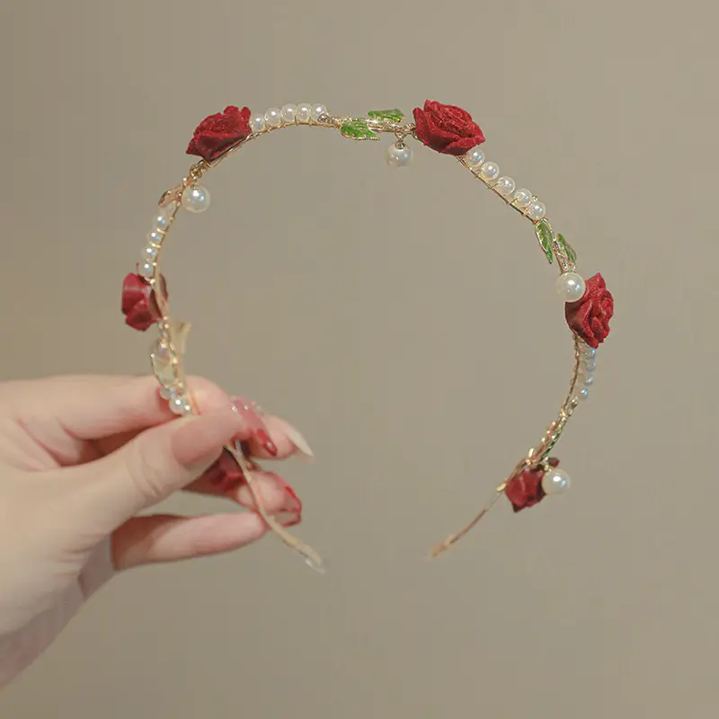 Rose Pearl Hair Clip Headband for Women - Image 6