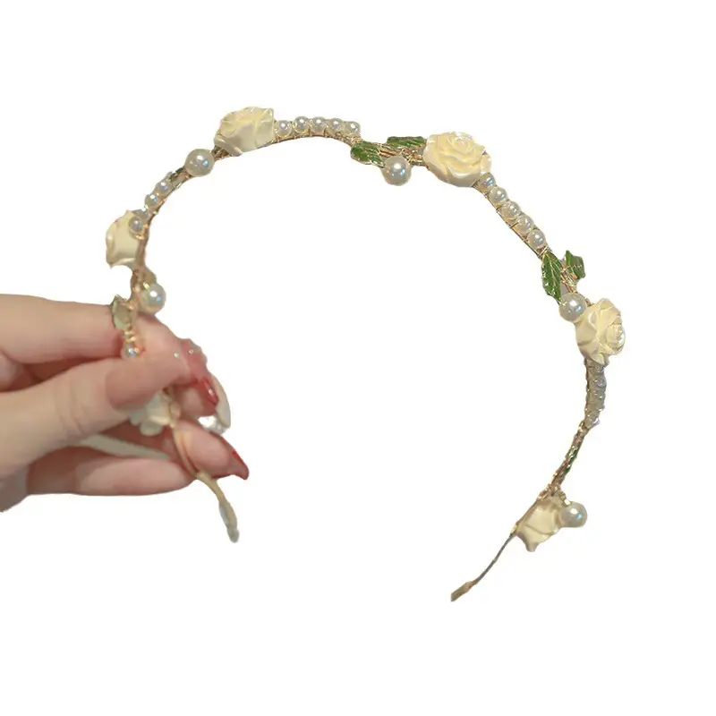Rose Pearl Hair Clip Headband for Women - Image 7