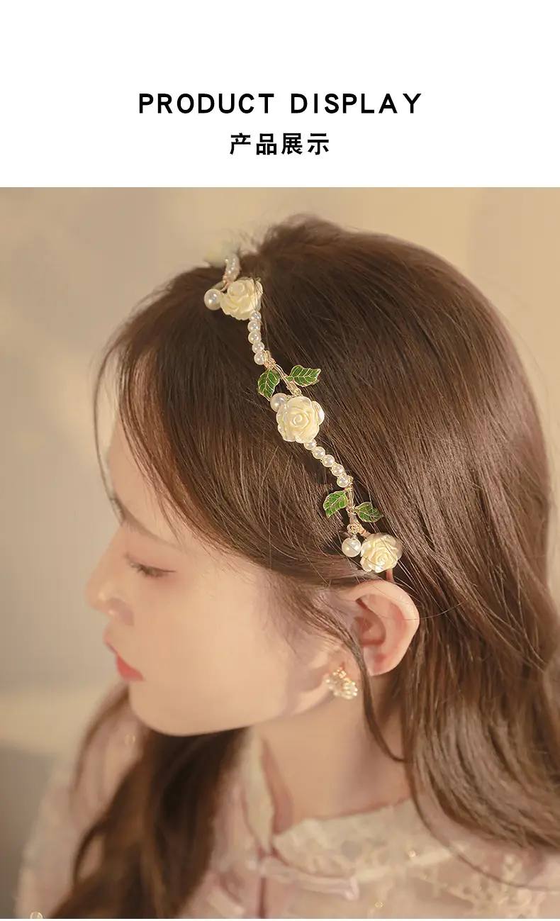 Rose Pearl Hair Clip Headband for Women — feature 3
