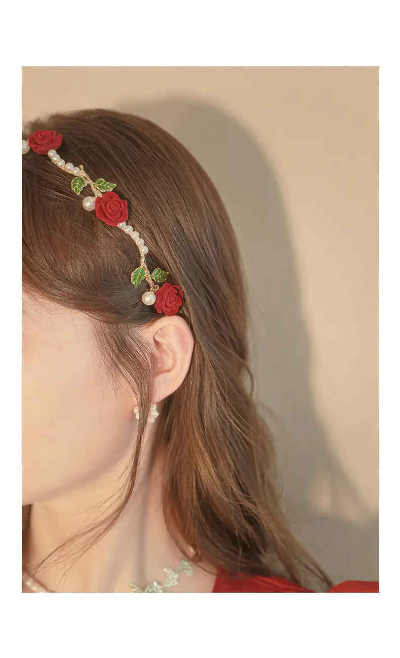 Rose Pearl Hair Clip Headband for Women — feature 4