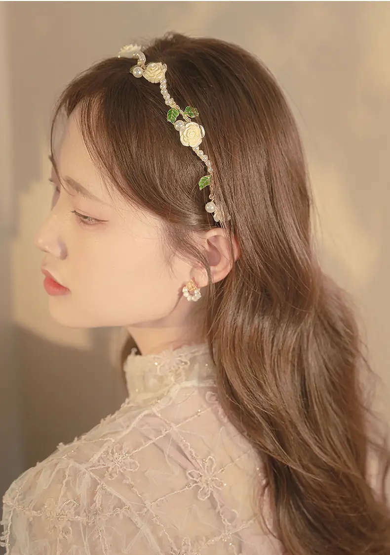 Rose Pearl Hair Clip Headband for Women — feature 5