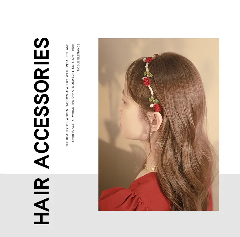 Rose Pearl Hair Clip Headband for Women — feature 6