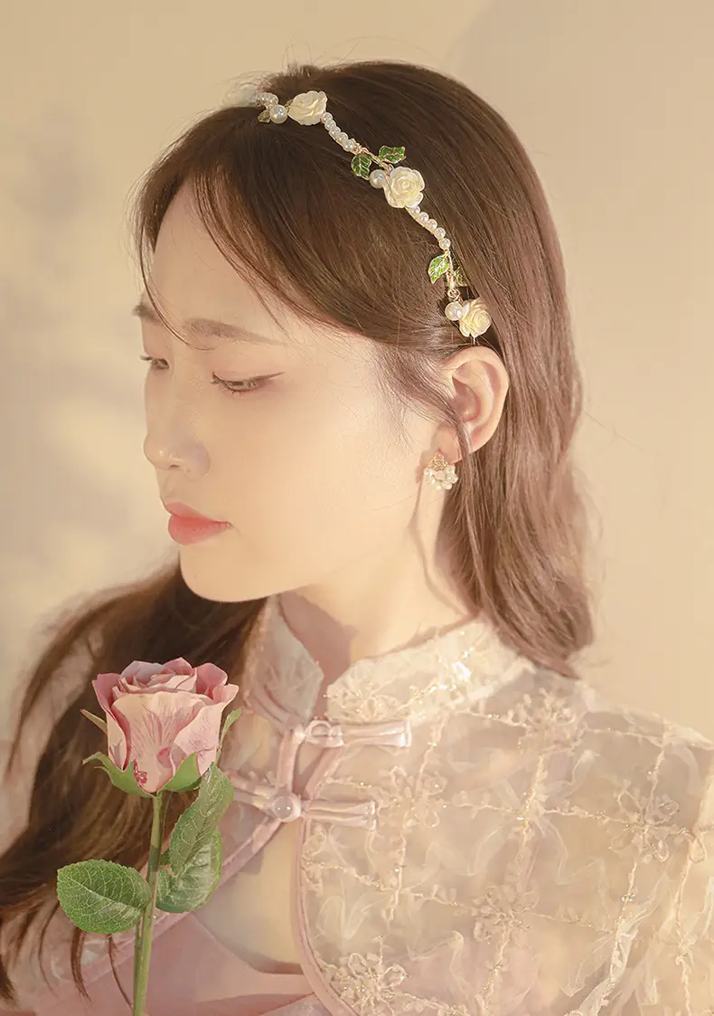 Rose Pearl Hair Clip Headband for Women — feature 8