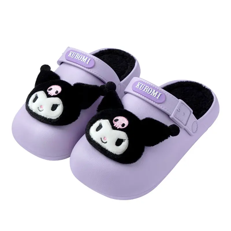 Kuromi Genuine Joint Waterproof Cotton Slippers for Women Autumn and Winter 2025 New Indoor Home Non-Slip Warm Cotton Slippers for Women