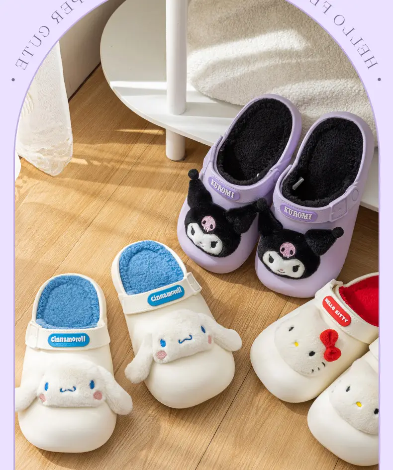 Kuromi Genuine Joint Waterproof Cotton Slippers for Women Autumn and Winter 2025 New Indoor Home Non-Slip Warm Cotton Slippers for Women — feature 15
