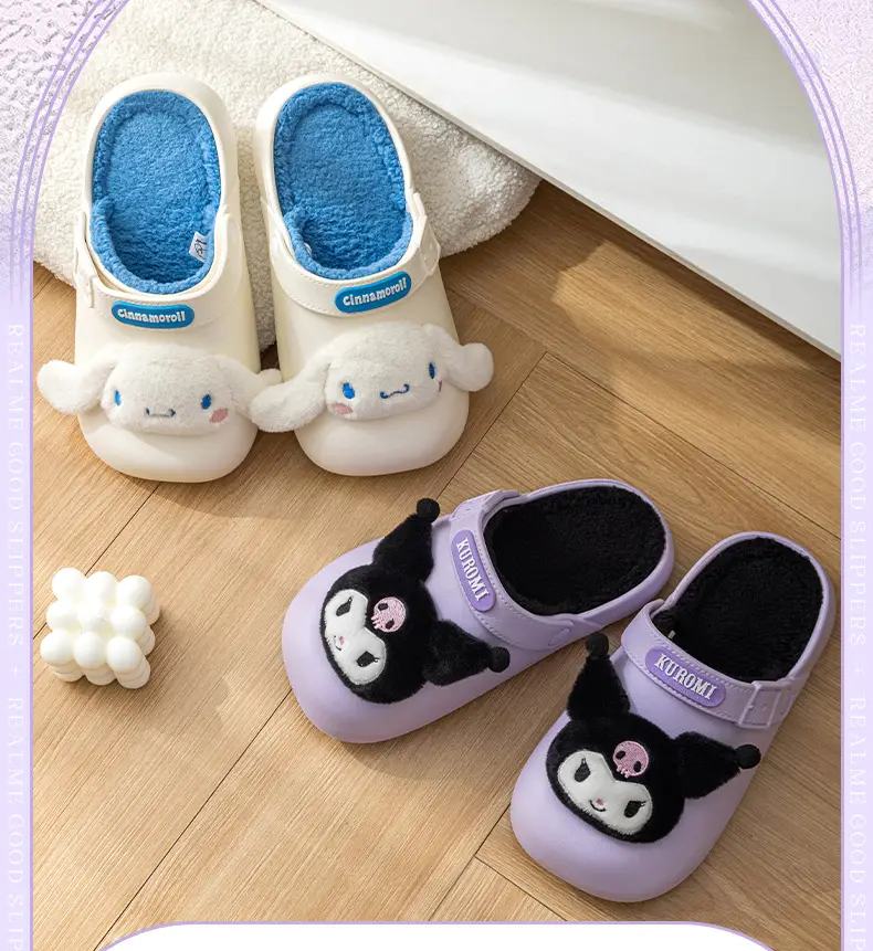 Kuromi Genuine Joint Waterproof Cotton Slippers for Women Autumn and Winter 2025 New Indoor Home Non-Slip Warm Cotton Slippers for Women — feature 5