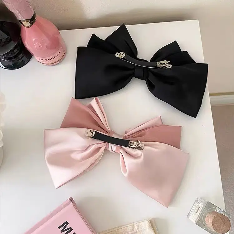 Pink Satin Bow Hair Clip for Girls - Image 7