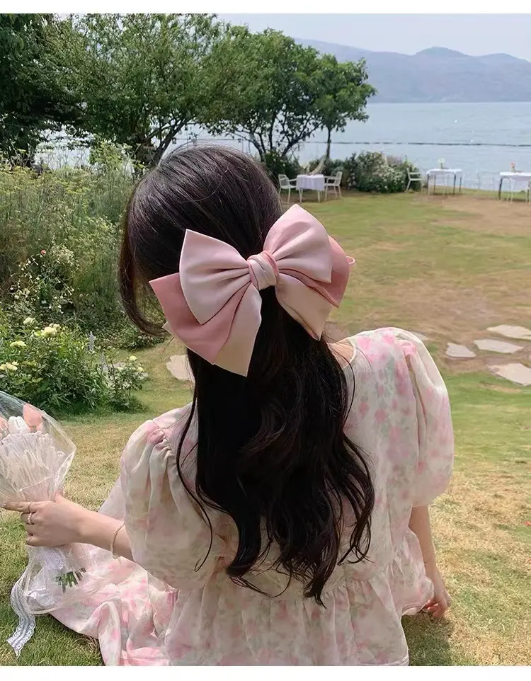 Pink Satin Bow Hair Clip for Girls — feature 15