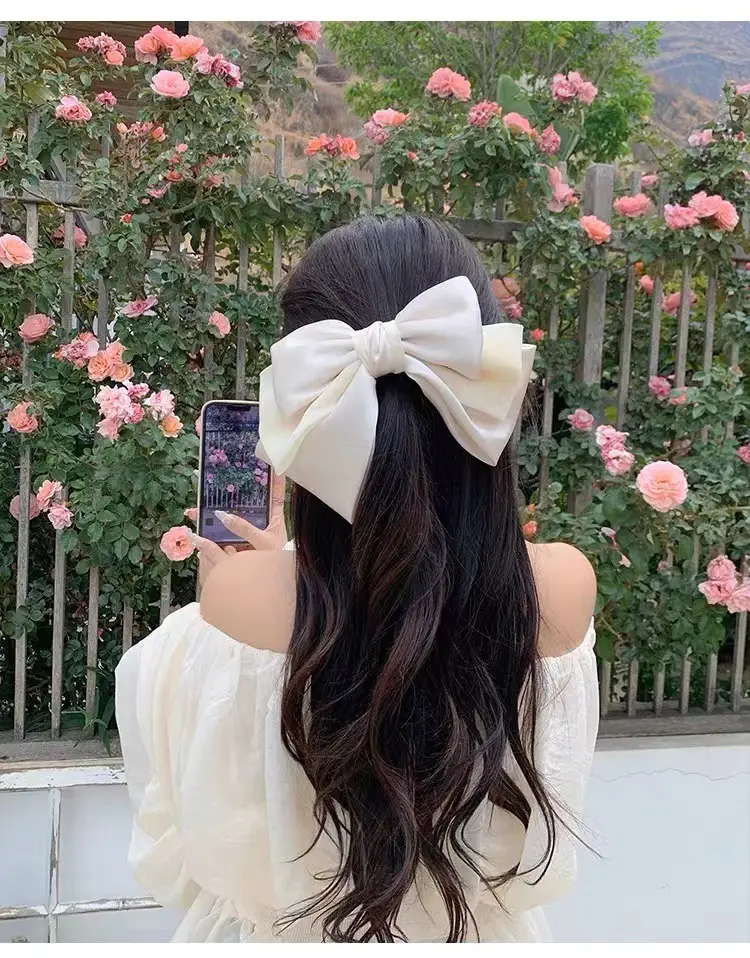 Pink Satin Bow Hair Clip for Girls — feature 19