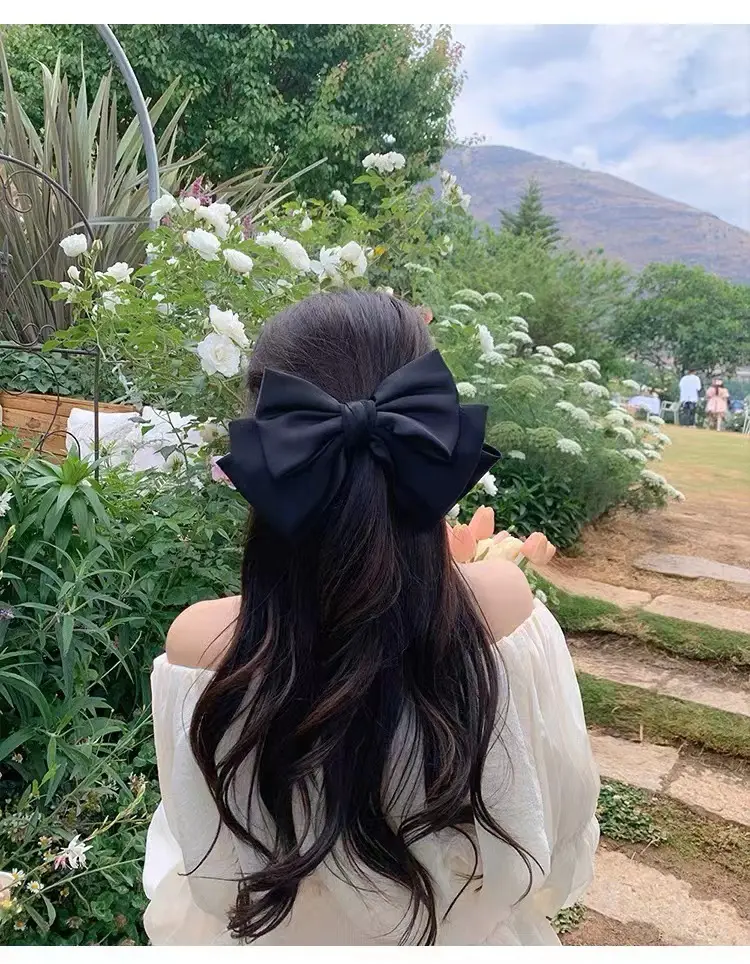 Pink Satin Bow Hair Clip for Girls — feature 21