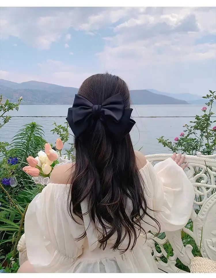 Pink Satin Bow Hair Clip for Girls — feature 22