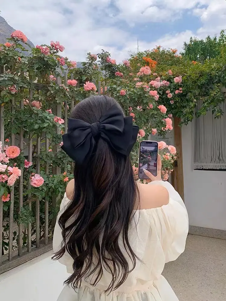 Pink Satin Bow Hair Clip for Girls — feature 23