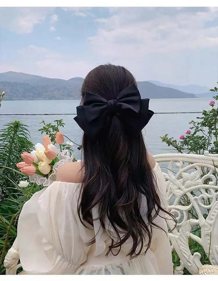 Pink Satin Bow Hair Clip for Girls — feature 24