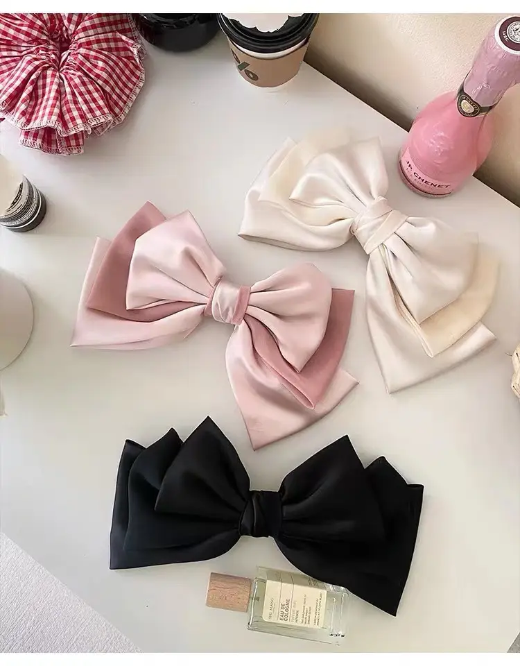 Pink Satin Bow Hair Clip for Girls — feature 25