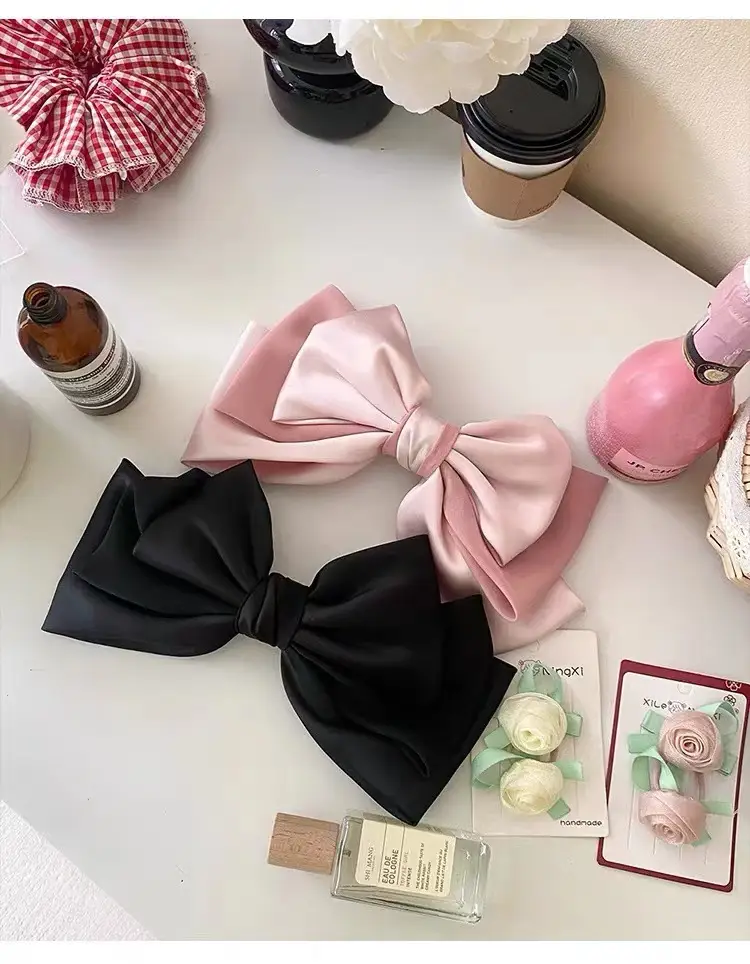 Pink Satin Bow Hair Clip for Girls — feature 26