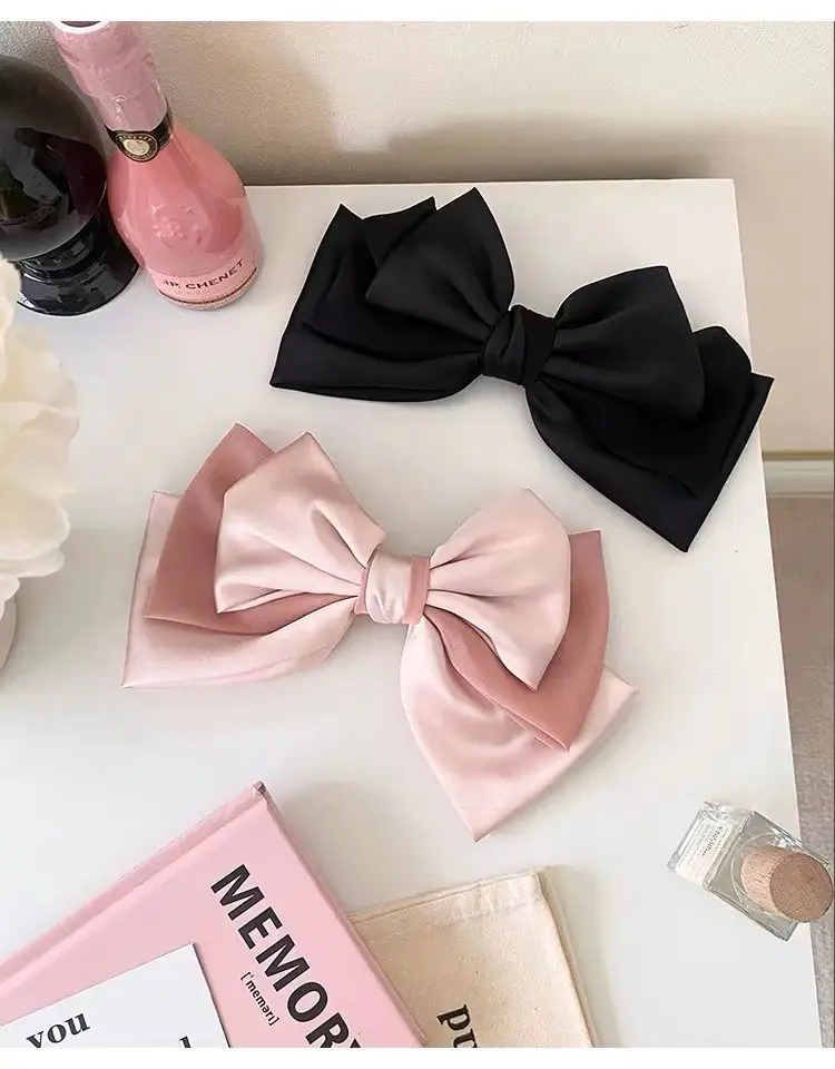 Pink Satin Bow Hair Clip for Girls — feature 27