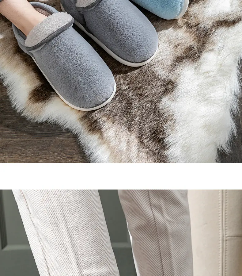 Cotton Slippers Feeling Women's Winter Wholesale Indoor Home Non-slip Thickened Warm Slippers Household Men's Autumn and Winter — feature 22