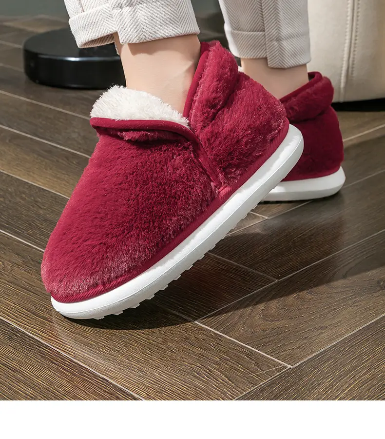 Cotton Slippers Feeling Women's Winter Wholesale Indoor Home Non-slip Thickened Warm Slippers Household Men's Autumn and Winter — feature 23