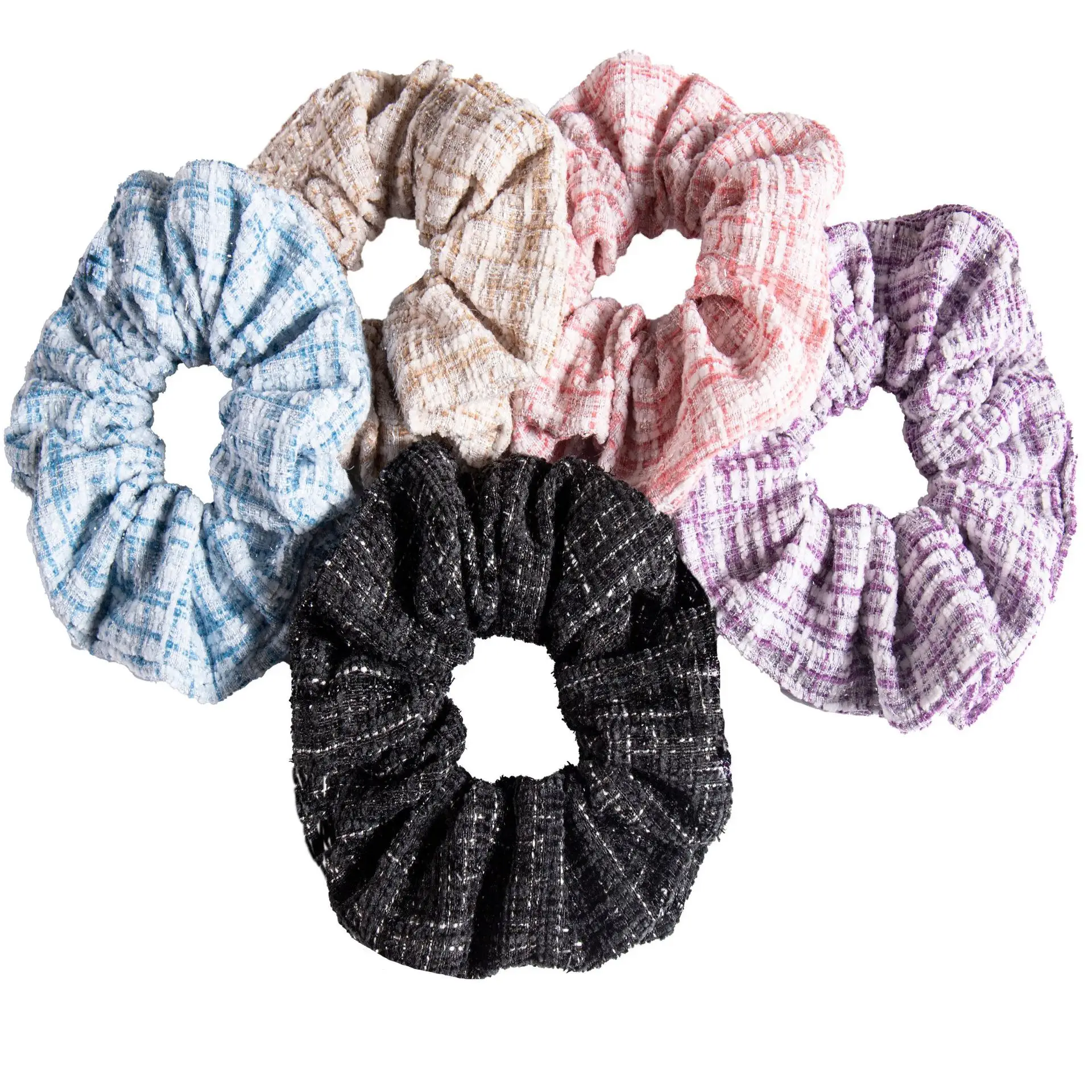 Purple Plaid Braided Hair Ring for Women — feature 6