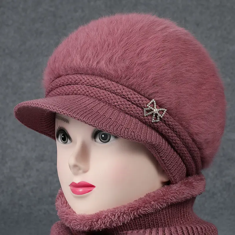 Fleece Lined Faux Fur Hat with Bow for Women - Image 2