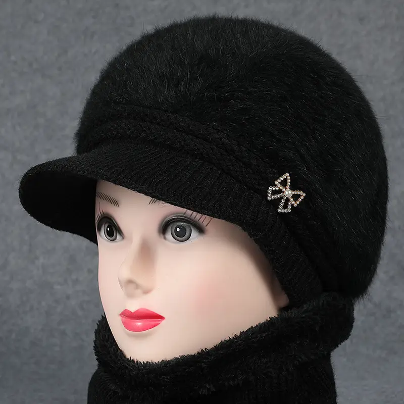 Fleece Lined Faux Fur Hat with Bow for Women - Image 4