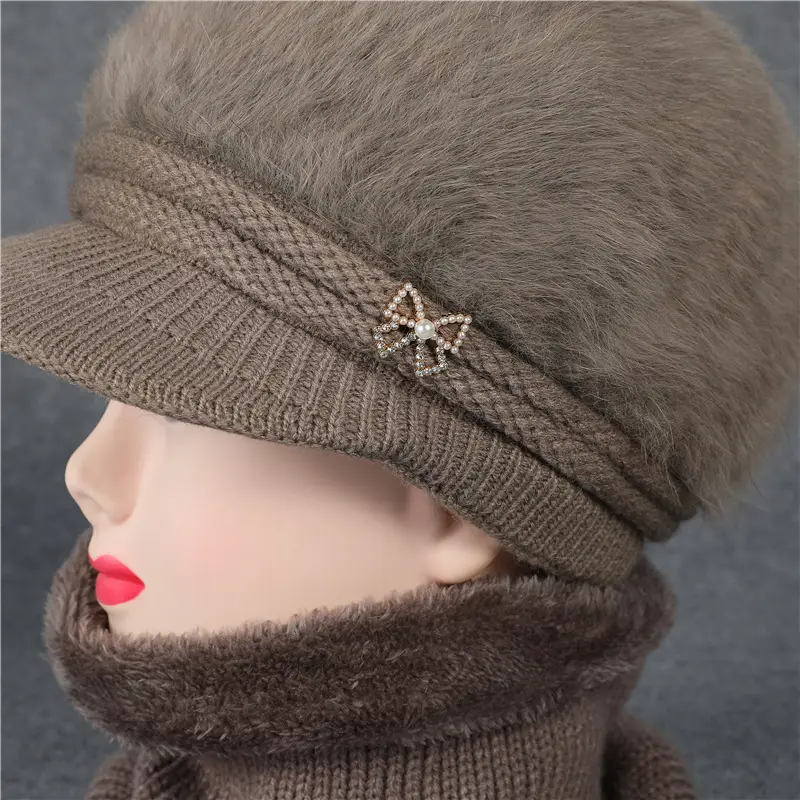 Fleece Lined Faux Fur Hat with Bow for Women — feature 3