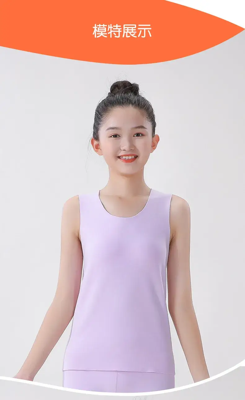 Girls Pink Sleeveless Thermal Vest Double Sided Fleece — feature 12