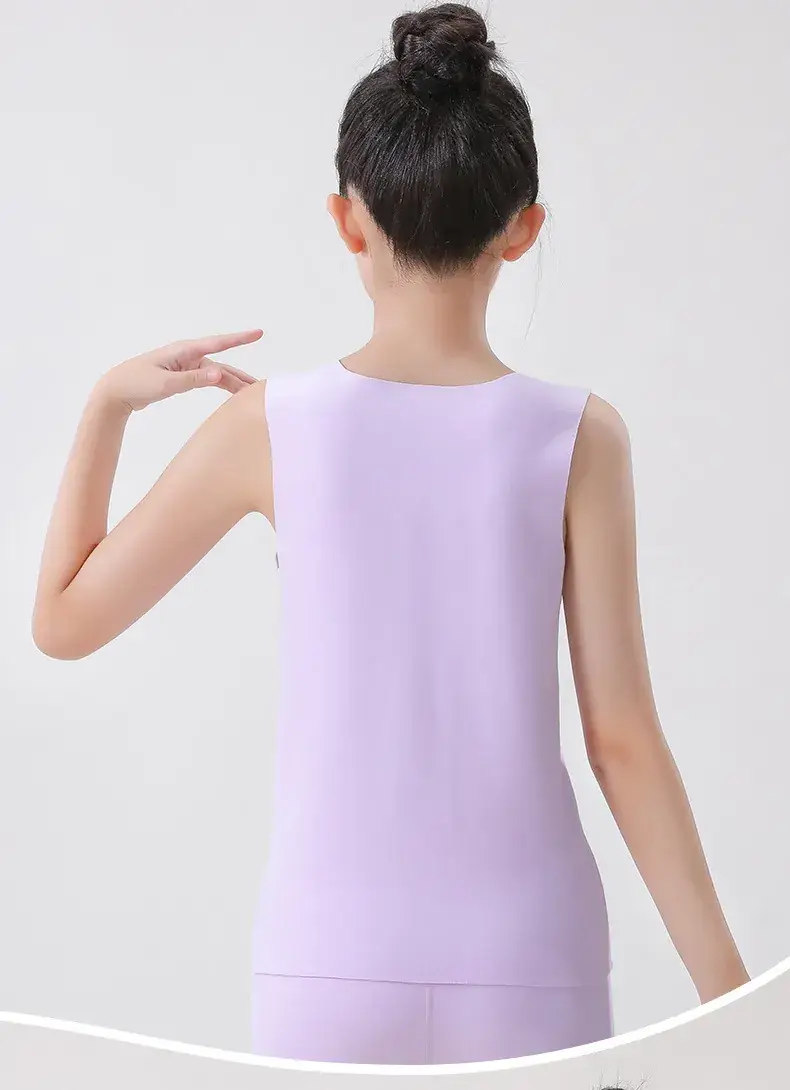 Girls Pink Sleeveless Thermal Vest Double Sided Fleece — feature 13
