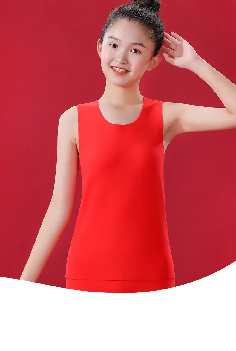 Girls Pink Sleeveless Thermal Vest Double Sided Fleece — feature 16