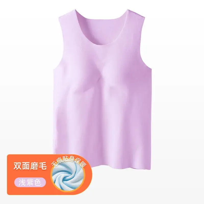 Girls Pink Sleeveless Thermal Vest Double Sided Fleece - Image 5